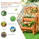 2-tier raised garden bed in orange with cylindrical planter boxes and trellis, perfect for herbs and climbing plants.
