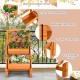 2-tier raised garden bed in orange with cylindrical planter boxes and trellis, ideal for indoor and outdoor plant.