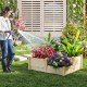 3-tier wooden raised garden bed with vibrant flowers, crafted from fir wood, ideal for gardens and backyards.