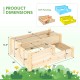 3-tier wooden raised garden bed with open-ended base, crafted from fir wood, ideal for backyard planting and DIY.