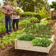 3-tier wooden raised garden bed in natural fir, designed for healthy plant growth in gardens or backyards.