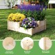 3-tier wooden raised garden bed with natural finish, featuring reinforced corners and open-ended base for healthy plant.