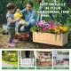 Folding wooden raised garden bed with removable bottom, ideal for growing herbs, fruits, and flowers in your garden.