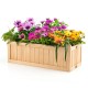 Folding wooden raised garden bed filled with colorful flowers, ideal for patio or garden use, featuring a detachable.