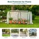 Mini greenhouse with roll-up zipper door, PE cover for weather resistance, ideal for garden or backyard use.