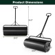 Metal lawn roller dimensions with detachable gripping handle, 39" wide and 54" tall, ideal for yard and garden use.