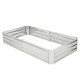 Metal galvanized raised garden bed with open-ended base, 6 x 3 ft, sturdy design for growing vegetables and flowers.