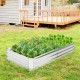 Galvanized metal raised garden bed, 6 x 3 ft, with vegetables and flowers, designed for effective drainage and.