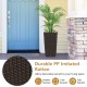 Brown outdoor wicker flower pot with drainage hole, made of durable PP material, ideal for porch or balcony decoration.
