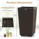 Brown wicker flower pot with drainage hole, measuring 22.5 inches, ideal for outdoor porch or balcony decoration.