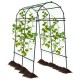 Large 7.5 feet garden arch trellis with PE coated metal structure, ideal for climbing plants and easy assembly.