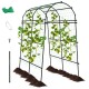 Large garden arch trellis with PE coated metal structure, ideal for climbing plants, featuring anti-rust technology and.