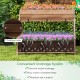 Vertical raised garden bed with three wooden planter boxes, featuring drainage holes for optimal plant growth and.