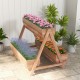 Vertical raised garden bed with three wooden planter boxes, made of fir wood, ideal for growing flowers and herbs.