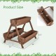 Vertical raised garden bed with three wooden planter boxes, made of fir wood, ideal for growing diverse plants.