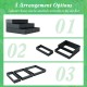 Three heavy-duty metal planter boxes in black, arranged for flexible outdoor gardening options and effective drainage.