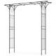 Metal garden arch in black, 81 x 20 inches, sturdy steel construction for supporting climbing plants and vines.