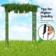Metal garden arch with green foliage, 81 x 20 inches, sturdy steel construction for climbing plants and vines.