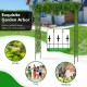 Metal garden arch with a black powder-coated finish, perfect for supporting climbing plants and enhancing garden.