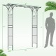Metal garden arch measuring 81 x 20 inches, featuring a powder-coated black finish, ideal for climbing plants and vines.