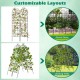 Black metal garden trellis for climbing plants, featuring a stylish arch top and customizable layouts for garden.