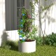 60-inch tall garden trellis with climbing plants, featuring durable PE-coated metal and adjustable supporting rings for.