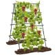 A-frame garden trellis with netting for climbing plants, featuring sturdy PE-coated metal tubes for outdoor use.
