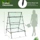 A-frame garden cucumber trellis with netting, black, 59" tall, sturdy support for climbing plants outdoors.