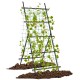 A-frame garden trellis for climbing plants, featuring sturdy PE-coated metal tubes and secure clips for stability.
