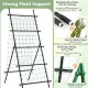 74-inch tall A-frame garden trellis in black with PE-coated metal poles, ideal for supporting climbing plants securely.