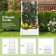 Outdoor planter box with a 3-height trellis, self-watering system, and 14-gal capacity for versatile gardening.