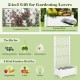 Self-watering raised garden bed with vertical trellis for climbing plants, featuring a 14-gallon capacity and drainage.