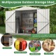 Metal outdoor storage shed with lockable door, 7 x 4 feet, ideal for organizing tools and gardening equipment.