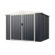 Metal outdoor storage shed with lockable door, gray, 7.5 x 6.3 FT, ideal for organizing tools and outdoor items.