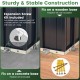 Metal outdoor storage shed construction details, featuring expansion screw kit for secure installation on concrete or.