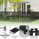 Black air conditioner fence panel with metal ground stakes, showcasing its robust design for various outdoor terrains.