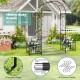 Black 2 in 1 garden arbor with side planters, designed for climbing plants and outdoor decoration, includes 8 ground.