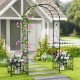 Black 2 in 1 garden arbor with side planters, featuring an elegant arc top design, ideal for climbing plants and.
