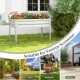 Galvanized raised garden bed with legs, 10" depth, 4 drainage holes, ideal for comfortable gardening in various.