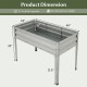 Galvanized raised garden bed with legs, 5.7 cu.ft capacity, 10" depth, and drainage holes for healthy plant growth.