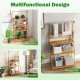 3-tier bamboo plant stand with adjustable hanger rod, perfect for displaying plants and maximizing corner space.