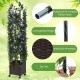 Tall raised garden bed with adjustable trellis, PE-coated metal pipes, and weatherproof PP rattan for versatile.