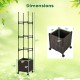 87-inch tall raised garden bed with adjustable trellis, lockable wheels, and weatherproof PP rattan planter box.