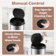 Manual control panel of the 8 Gal automatic trash can with stainless steel frame, featuring soft close and stay-open.