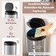 8-gal automatic trash can with stainless steel frame, featuring touchless motion detection and soft close design for.