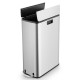 Stainless steel 12-gal trash can with soft-closing wing lids, designed for easy access and hand-free operation.