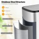 Close-up of the 12 Gal stainless steel trash can showcasing its 3-layered structure, designed for easy cleaning and.