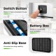 Switch button and battery box of the 13.2 Gal slim kitchen trash can with stainless steel frame for convenient use.