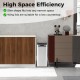 Slim 13.2 Gal kitchen trash can with stainless steel frame and wing lids, ideal for narrow spaces and low countertops.