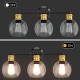 Modern 3-light bubbled glass vanity light with black iron frame and golden sockets, perfect for bathroom or vanity.